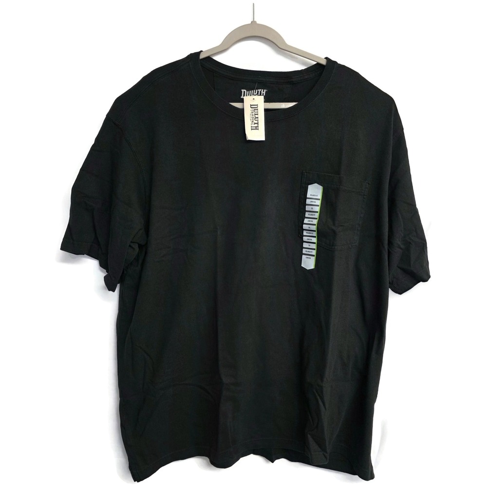 Duluth Trading Co Men 2XL Longtail Relaxed Fit Pocket Tee Black 95587 BLK